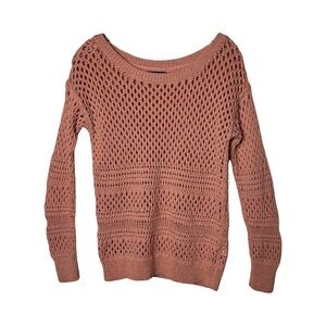 American Eagle | Blush Pink Open Knit Long Sleeve Sweater, Medium
